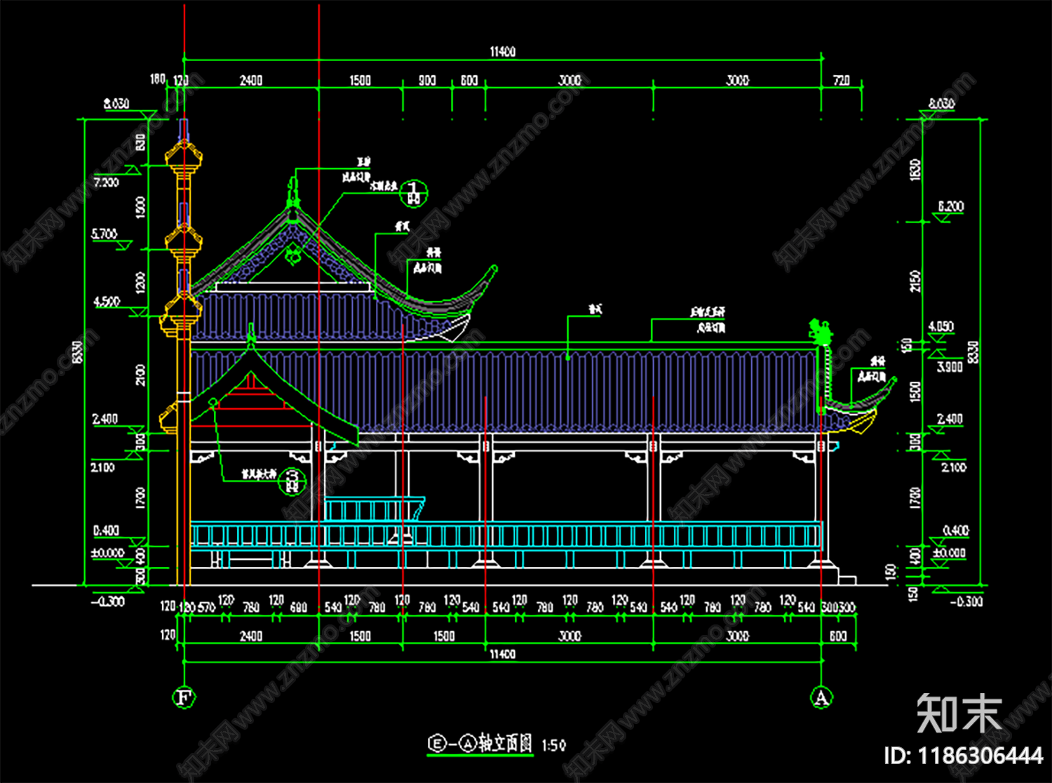 其他古建筑cad施工图下载【ID:1186306444】