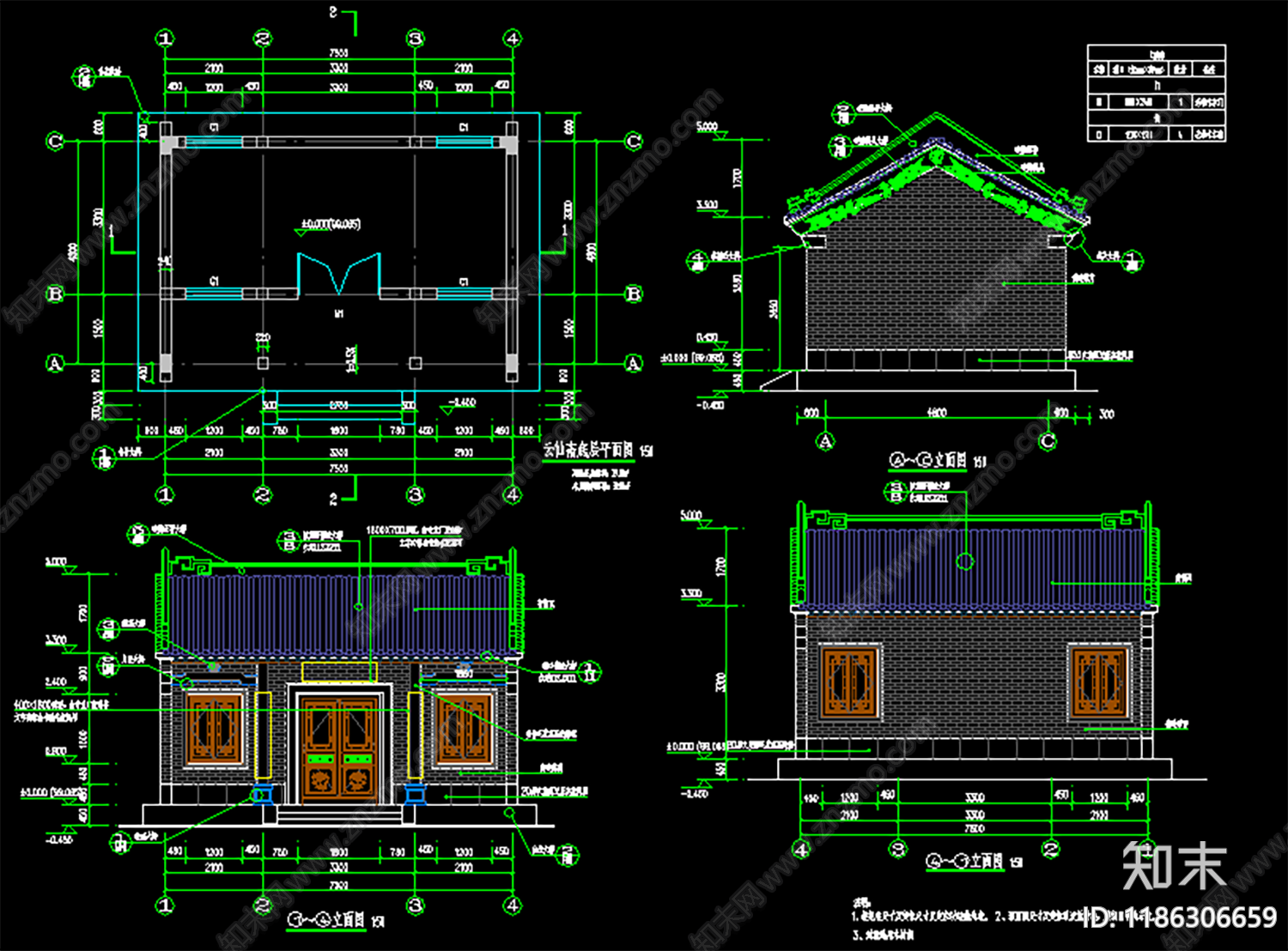 祠堂施工图下载【ID:1186306659】