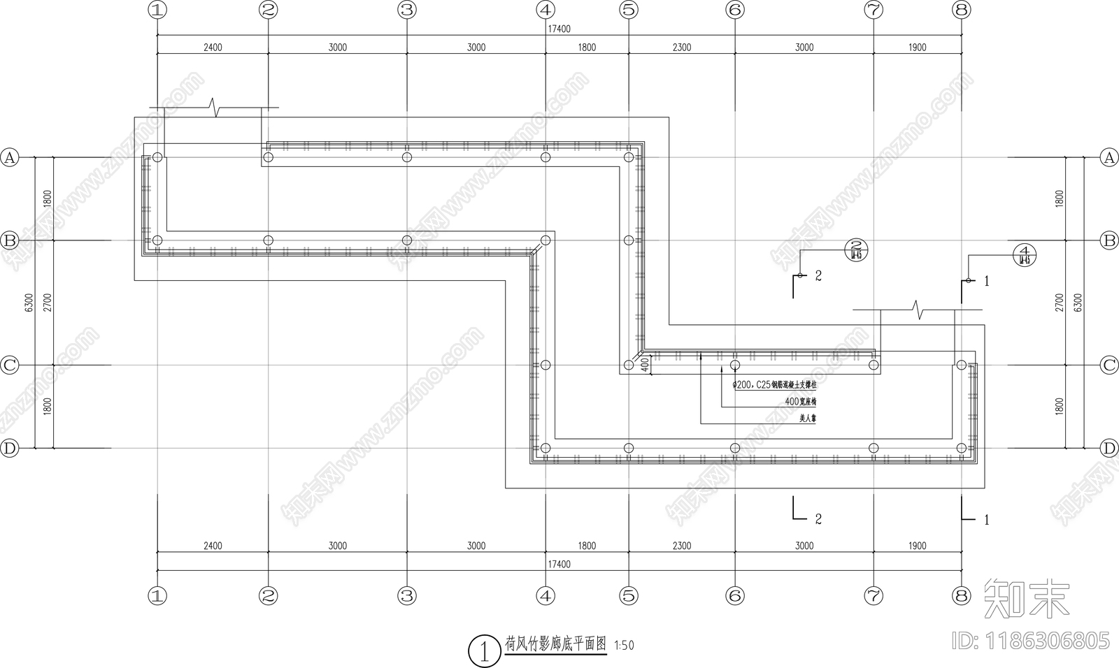 其他古建筑cad施工图下载【ID:1186306805】