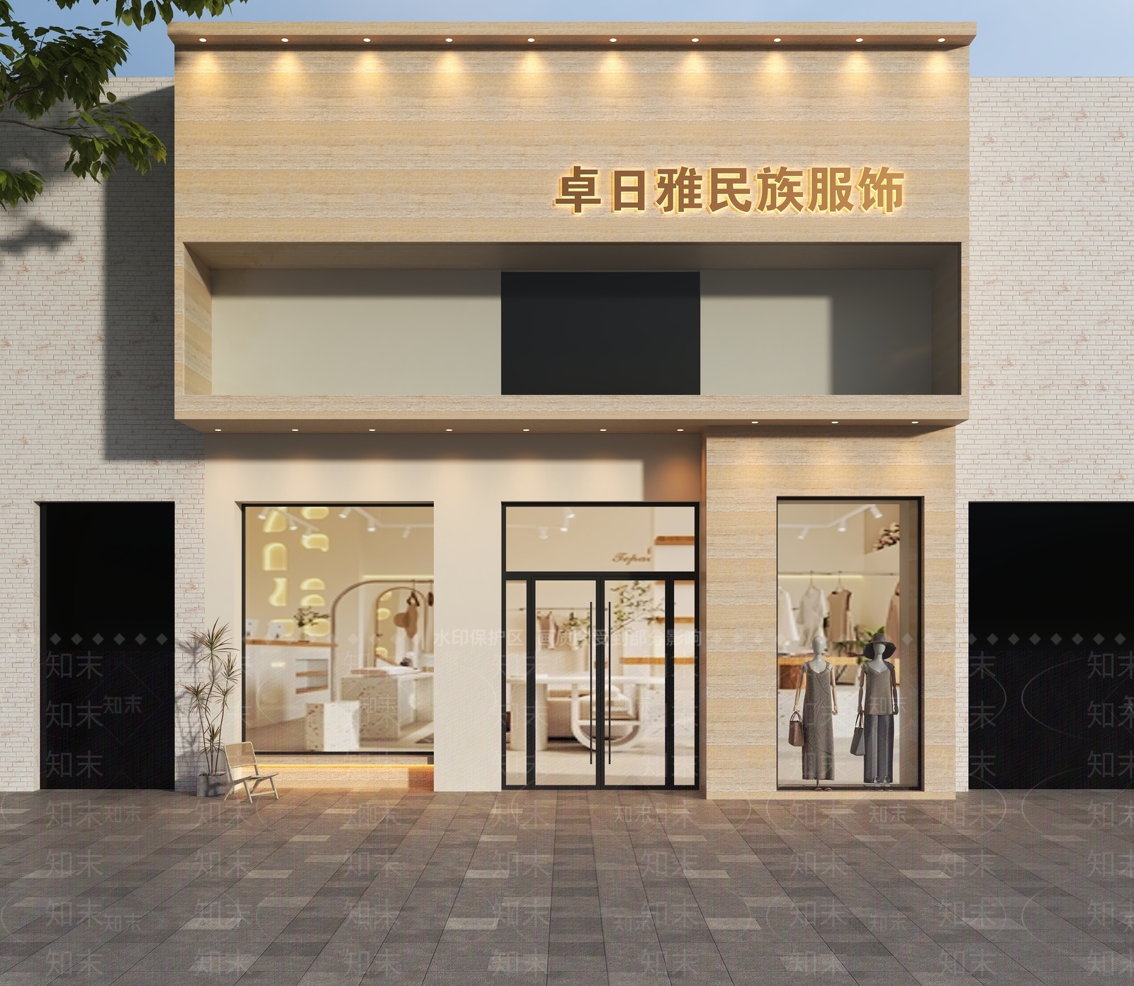 现代极简门头SU模型下载【ID:1186310707】