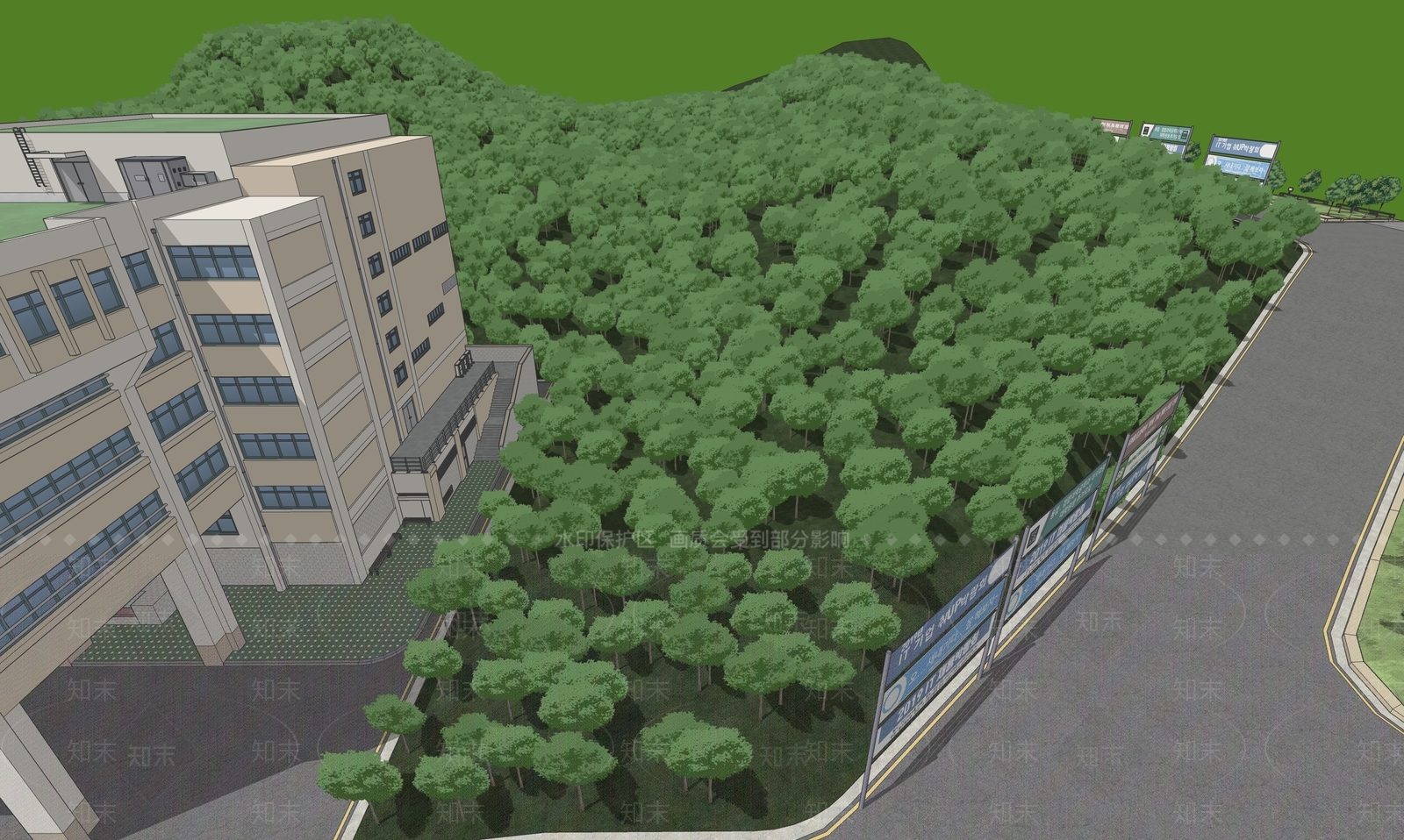 现代中式景观公园SU模型下载【ID:1186311615】