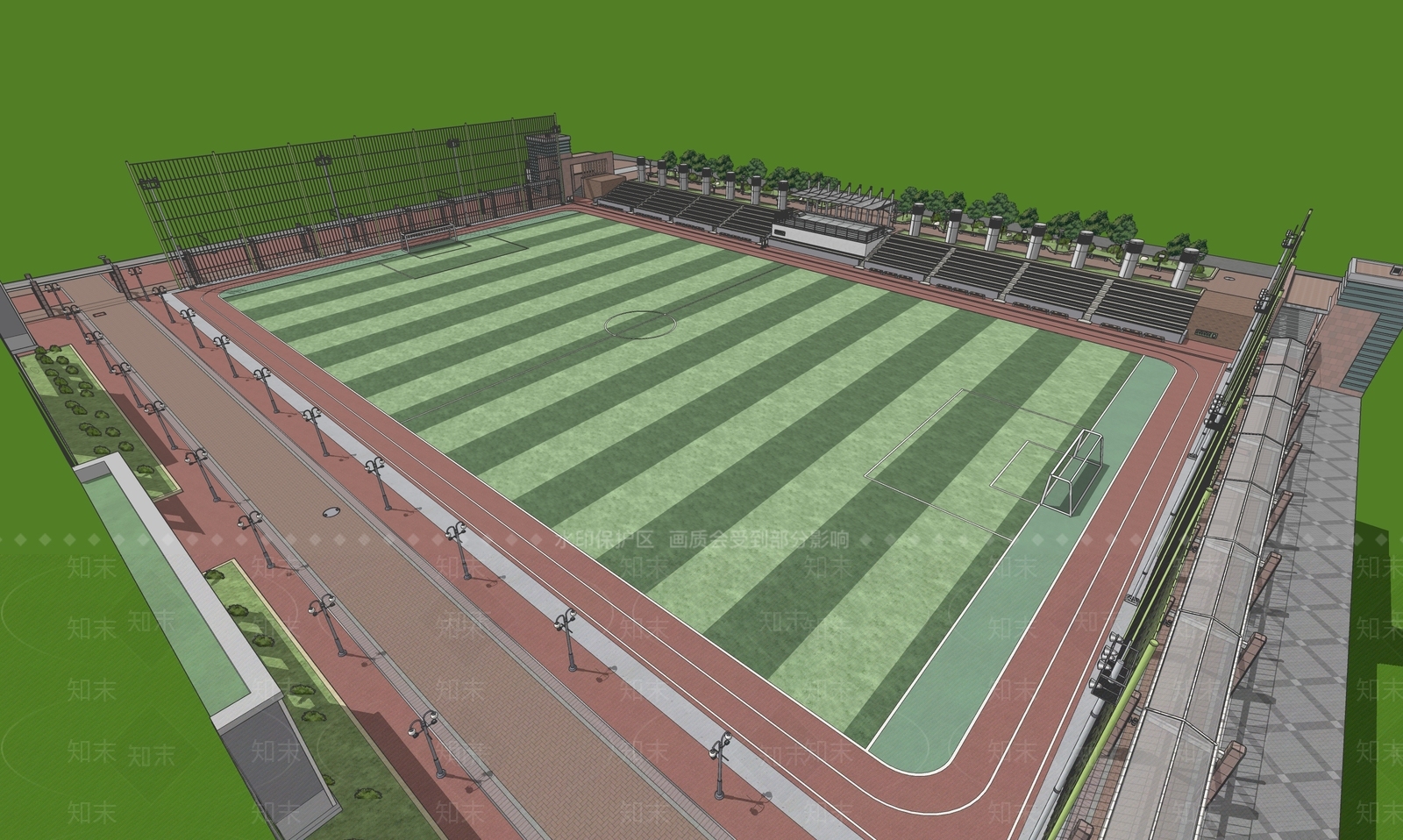 现代足球场SU模型下载【ID:1186312021】