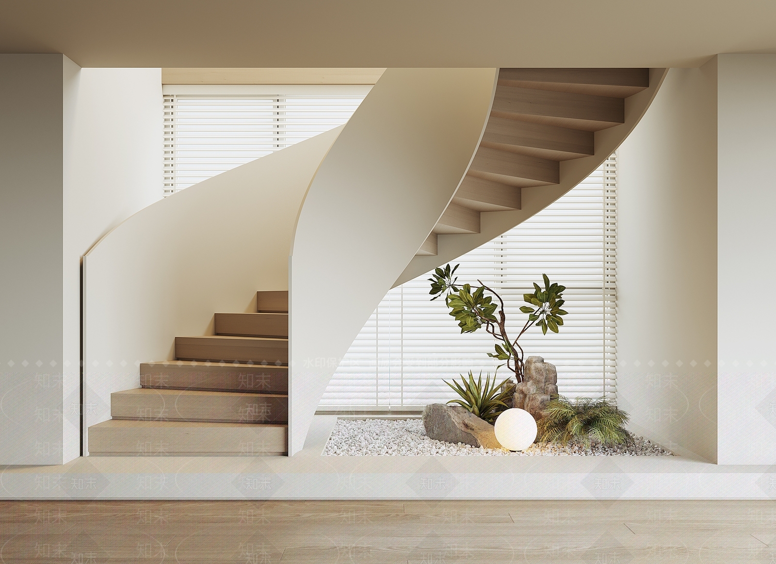 现代旋转楼梯SU模型下载【ID:1186321762】