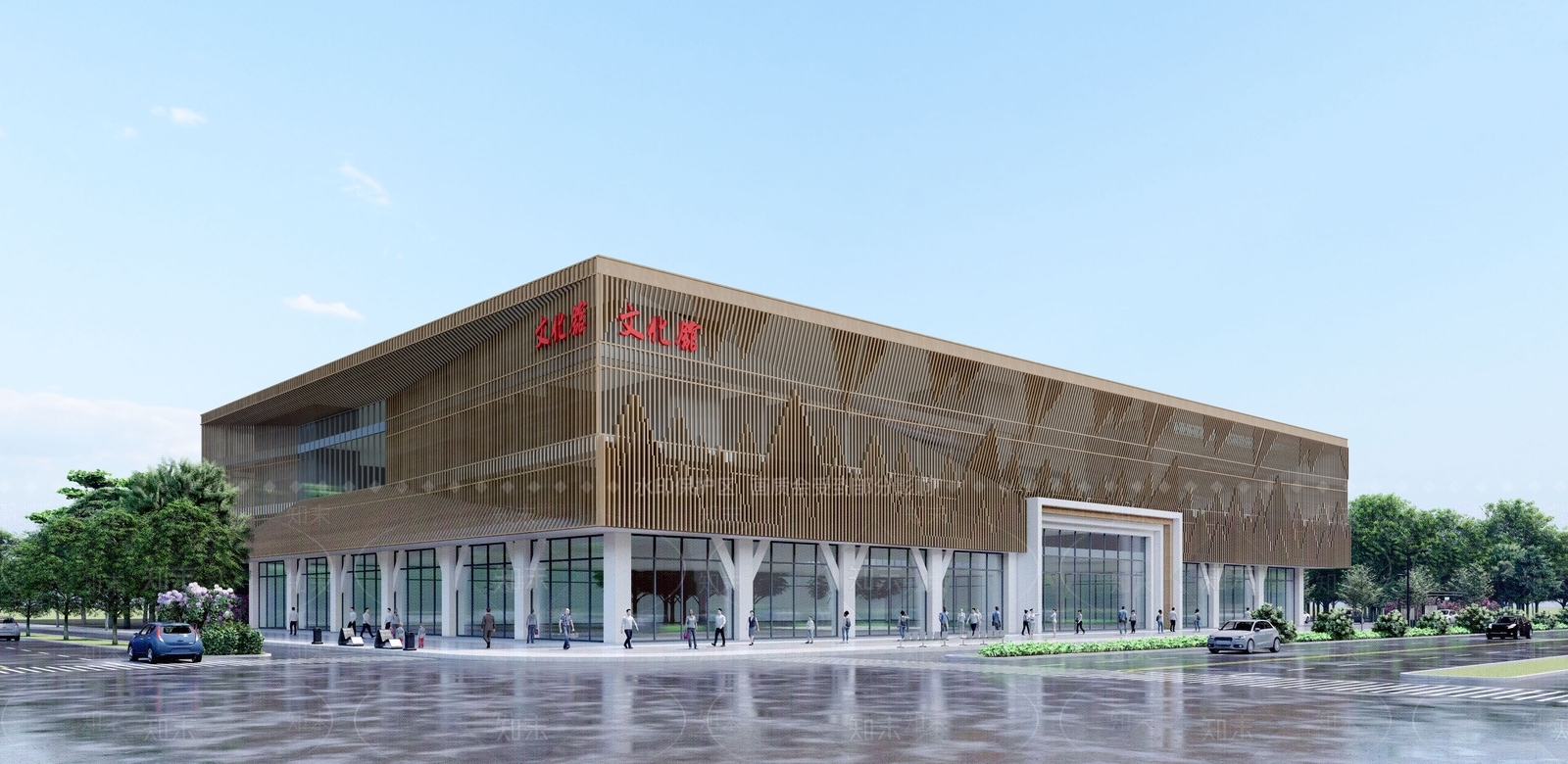 现代图书馆建筑SU模型草图