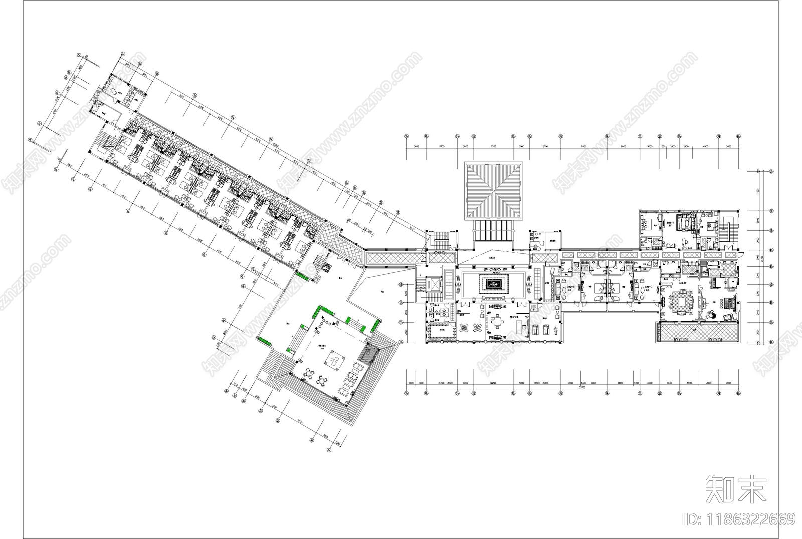 会所cad施工图下载【ID:1186322669】