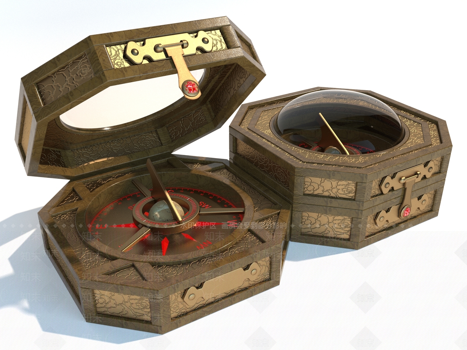 现代风格罗盘3D模型下载【ID:1186322583】