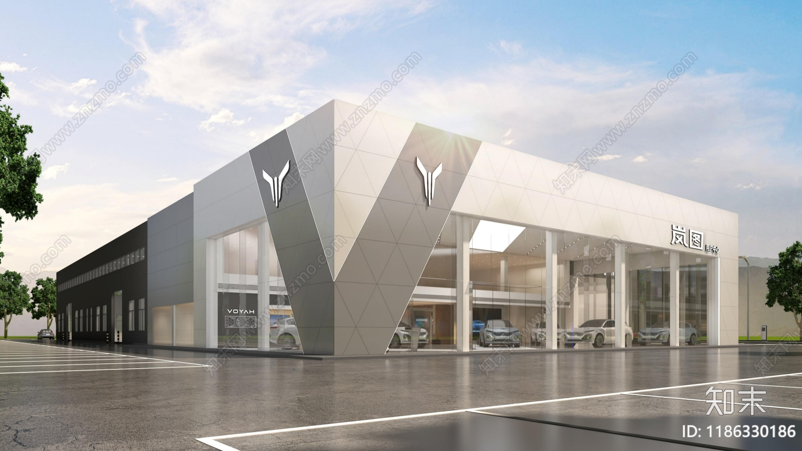 现代4s店施工图下载【ID:1186330186】