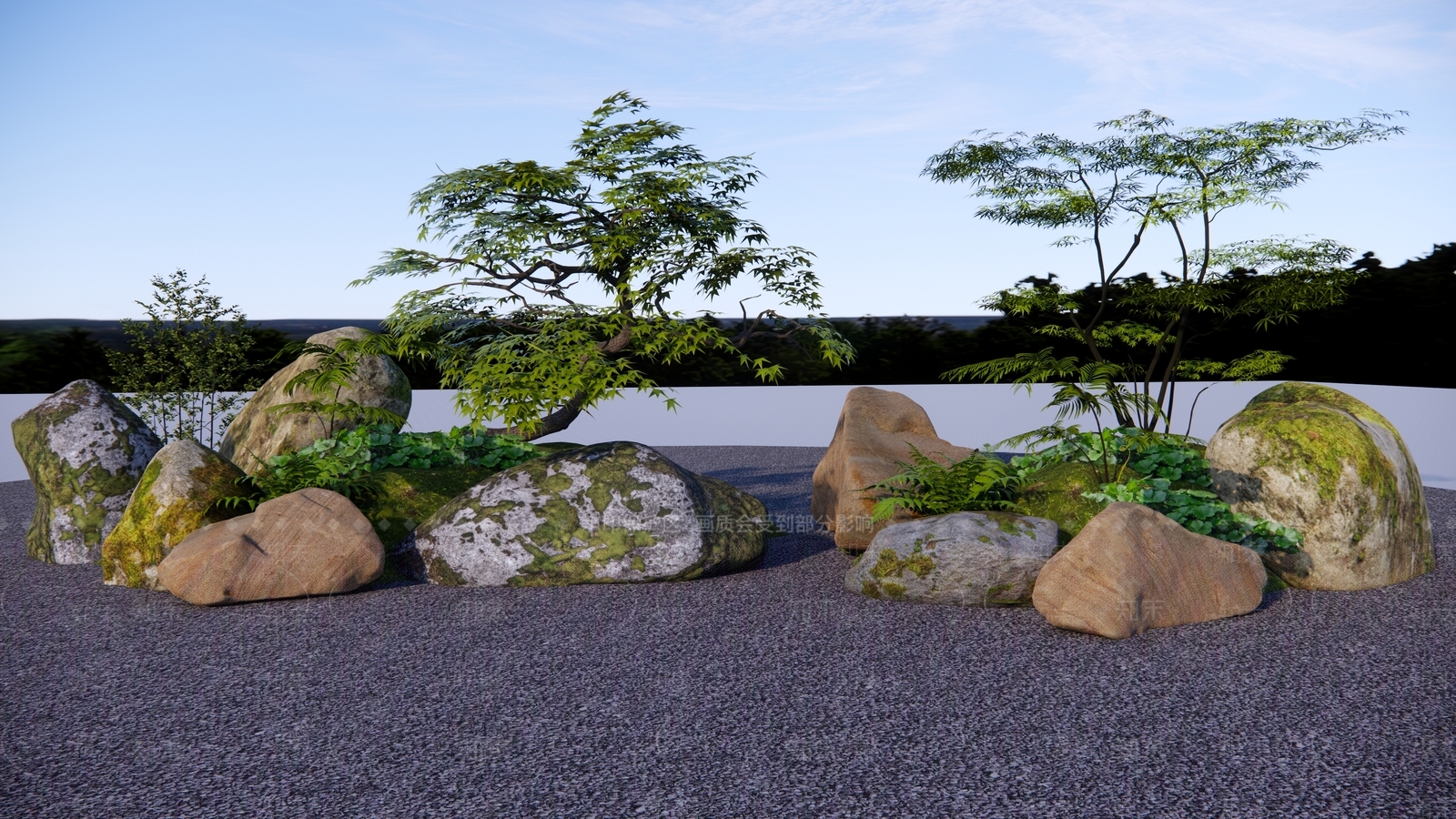 新中式日式石头SU模型下载【ID:1186331938】