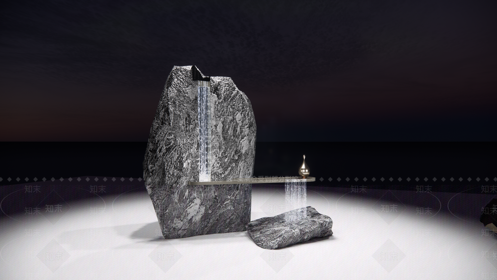 现代禅意雕塑小品SU模型下载【ID:1186332686】