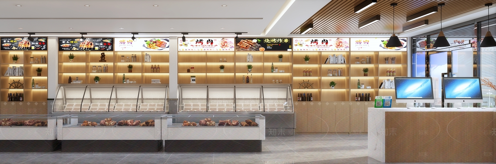现代烧烤店3D模型下载【ID:1215027732】