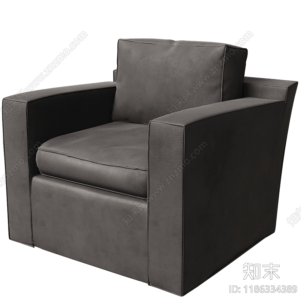 现代简约单人沙发3D模型下载【ID:1186334389】