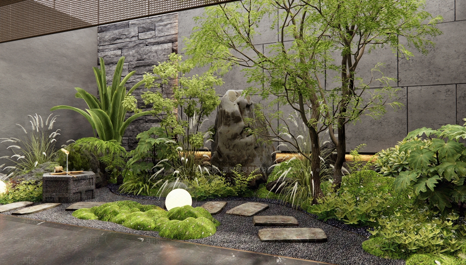 现代庭院3D模型下载【ID:1186336157】