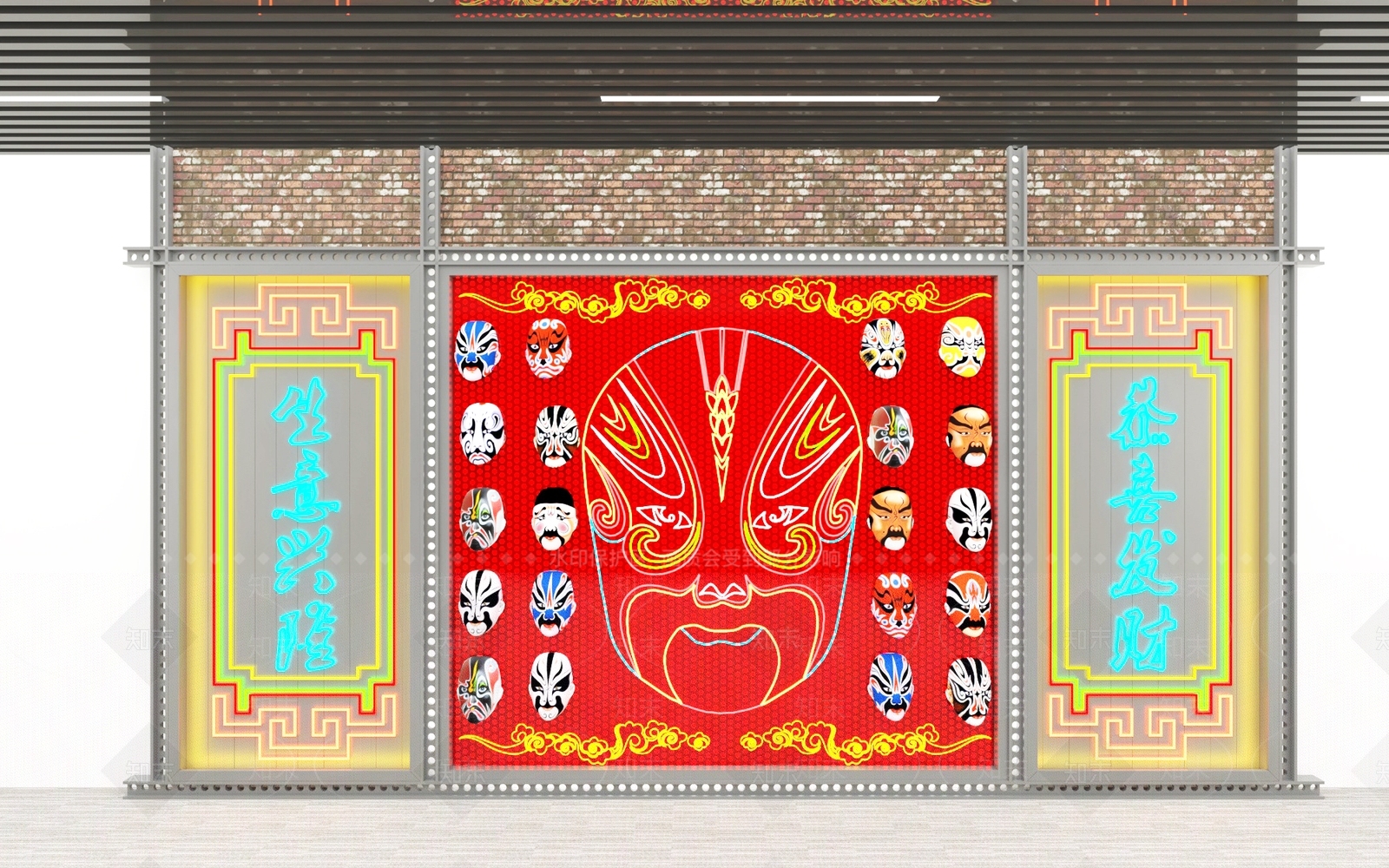 中式舞台SU模型下载【ID:1186338049】