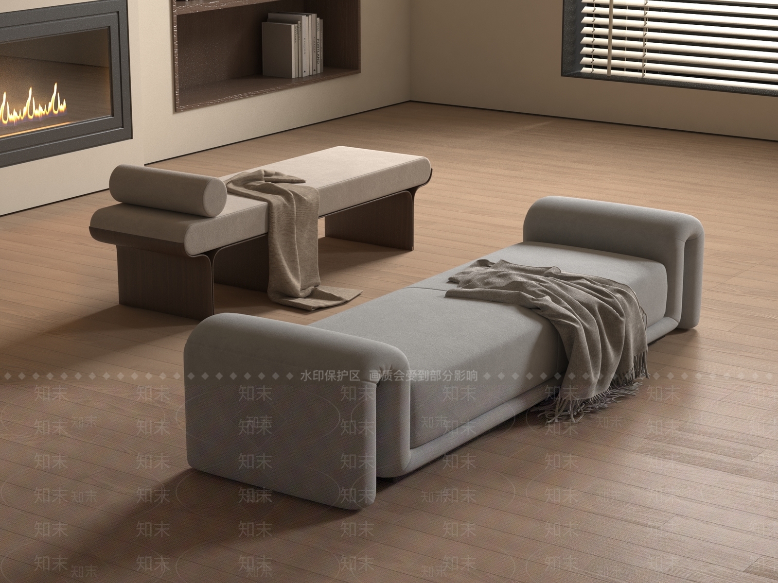 床尾凳SU模型下载【ID:1186340730】