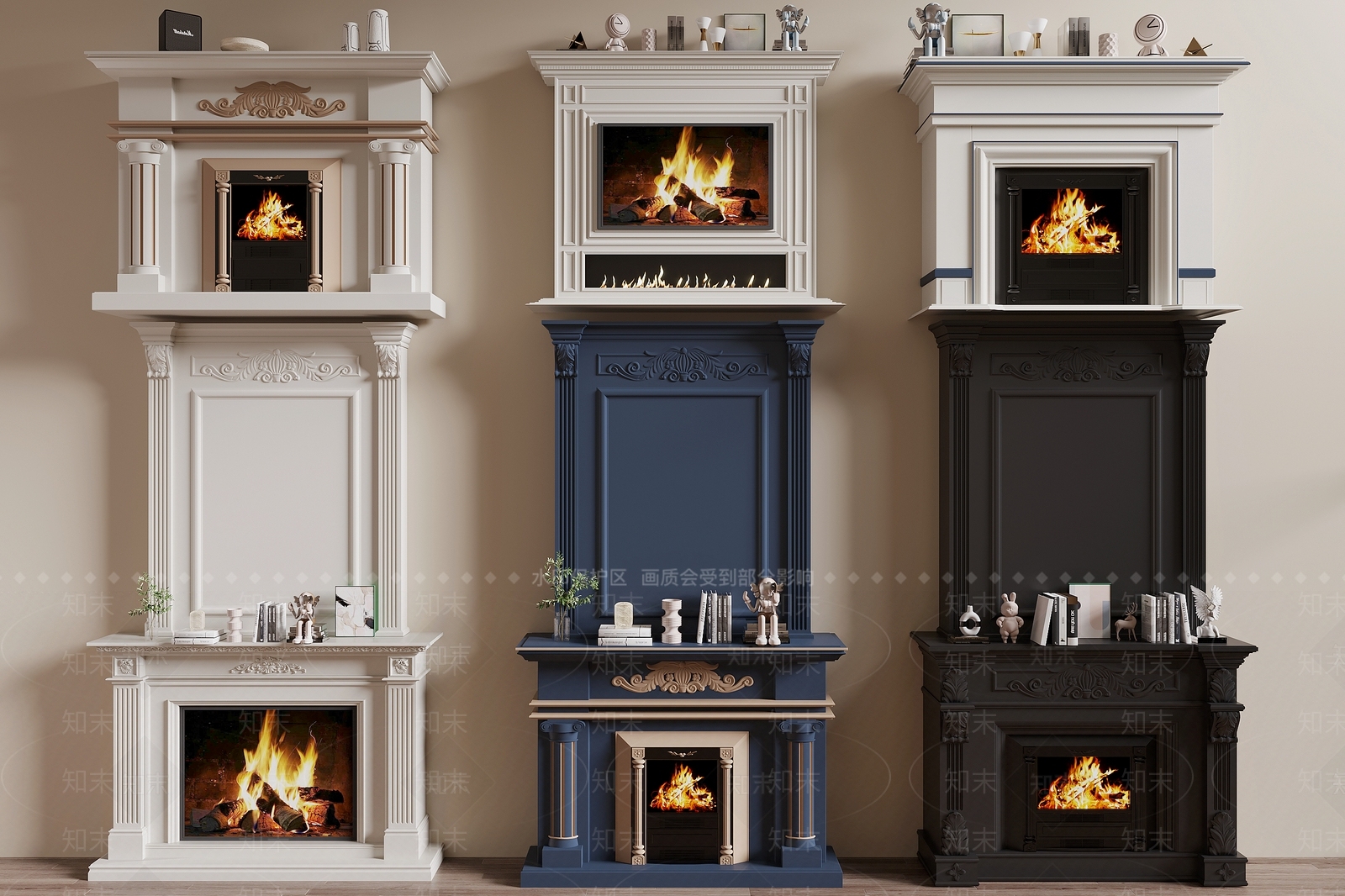 法式壁炉3D模型下载【ID:1186342994】