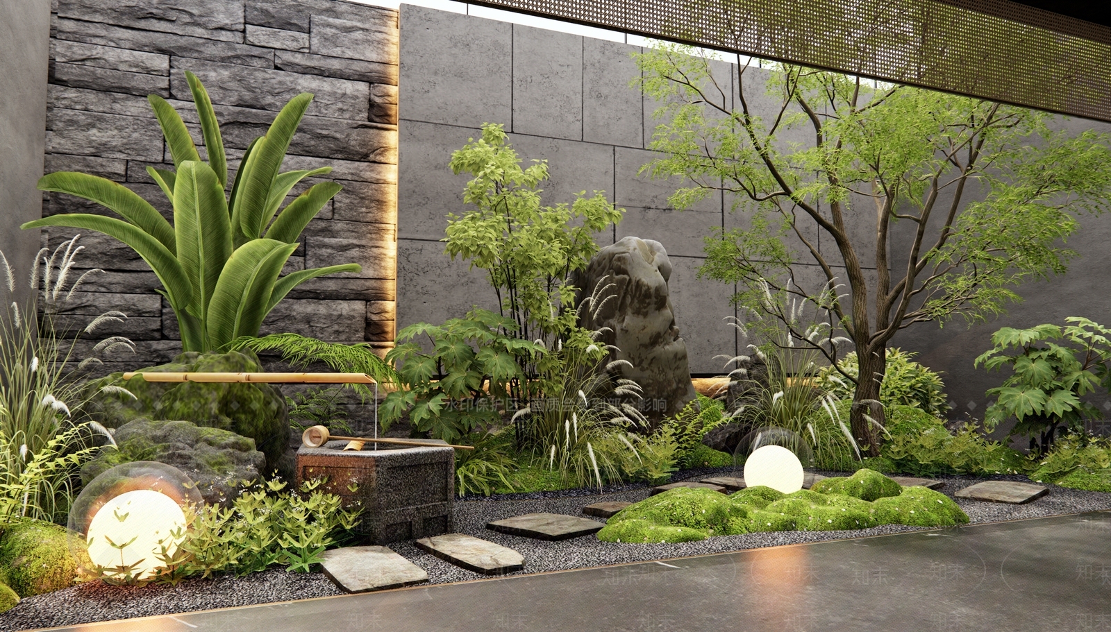 现代室内景观3D模型下载【ID:1186344272】