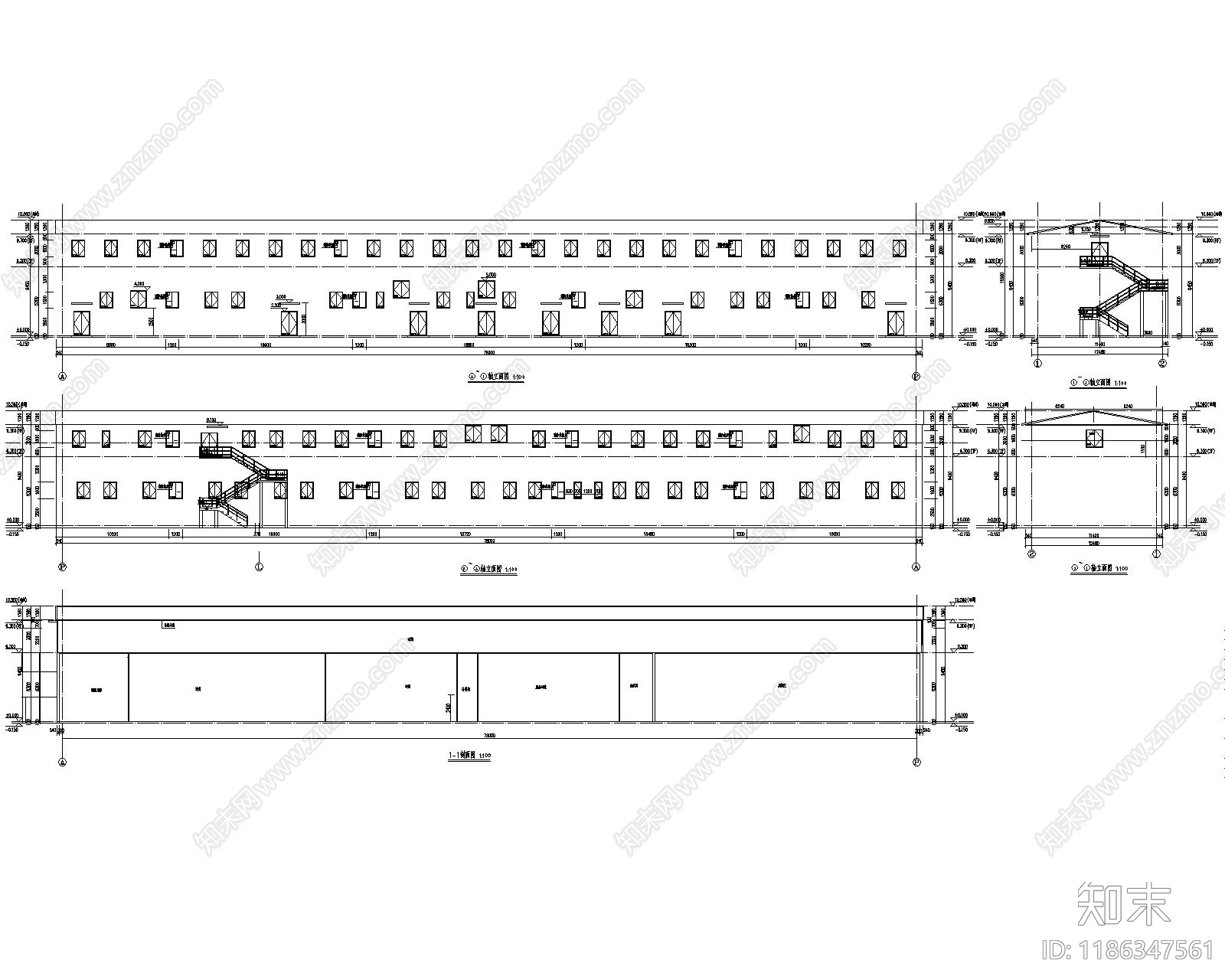 现代产业园建筑施工图下载【ID:1186347561】