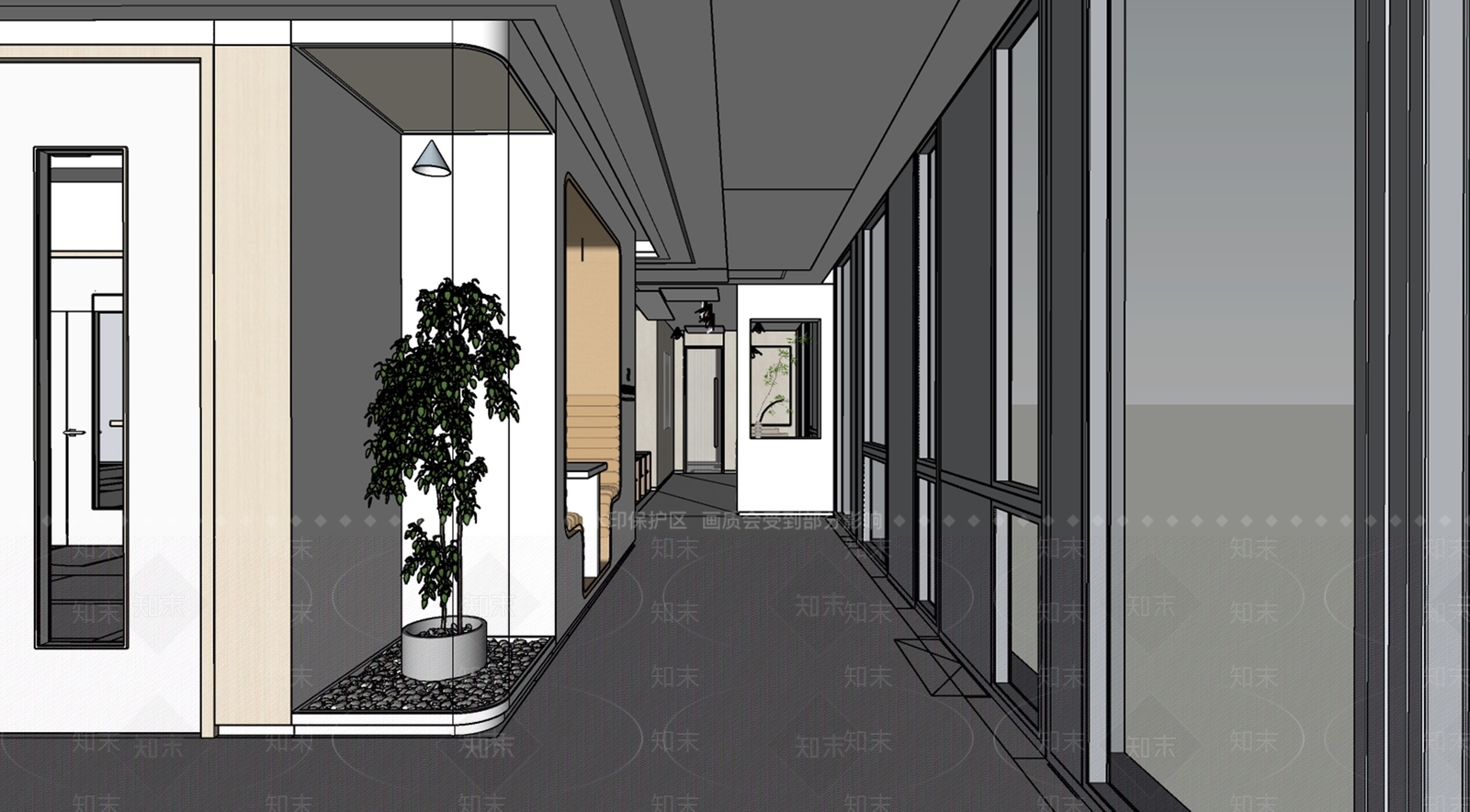现代其他办公区域SU模型下载【ID:1186347545】