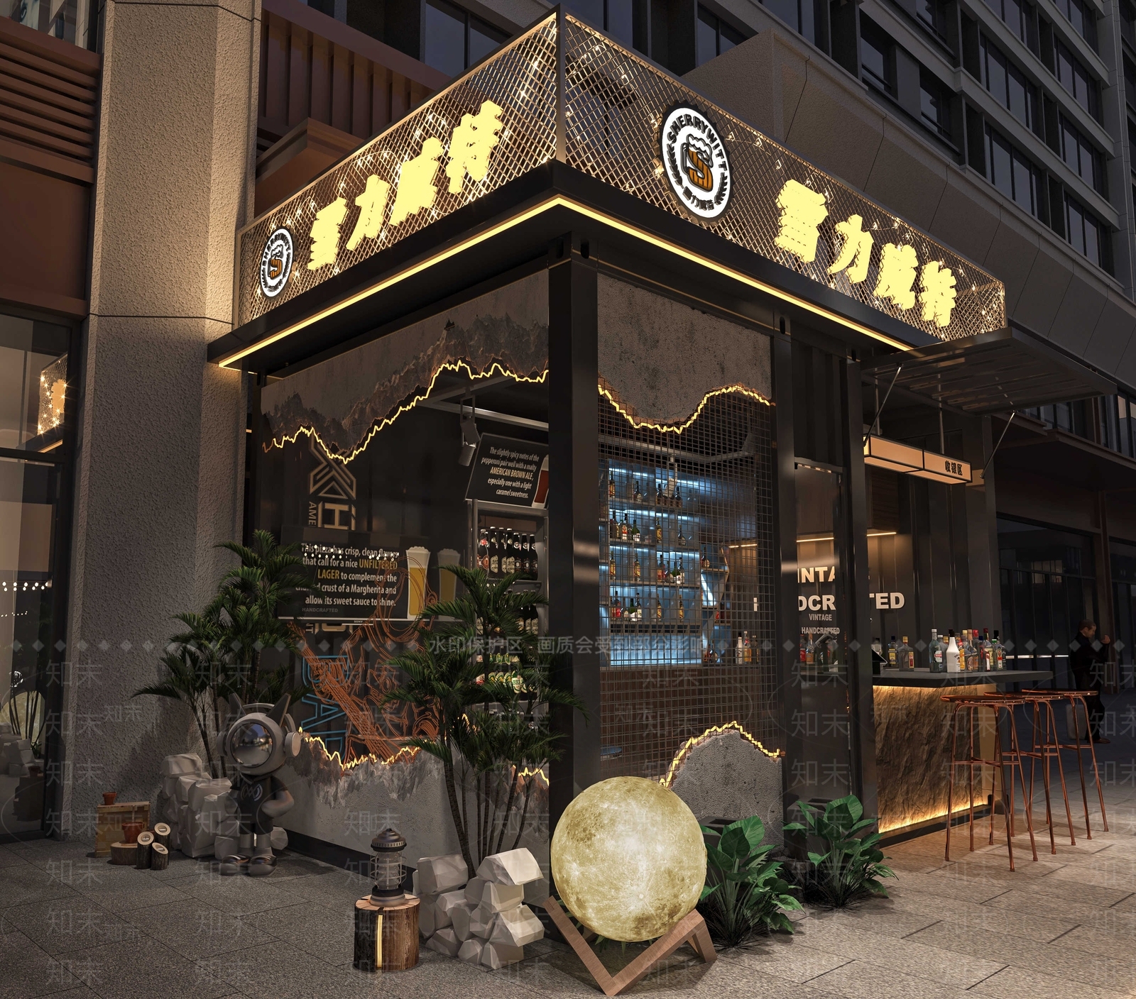 现代酒馆3D模型下载【ID:1186349597】