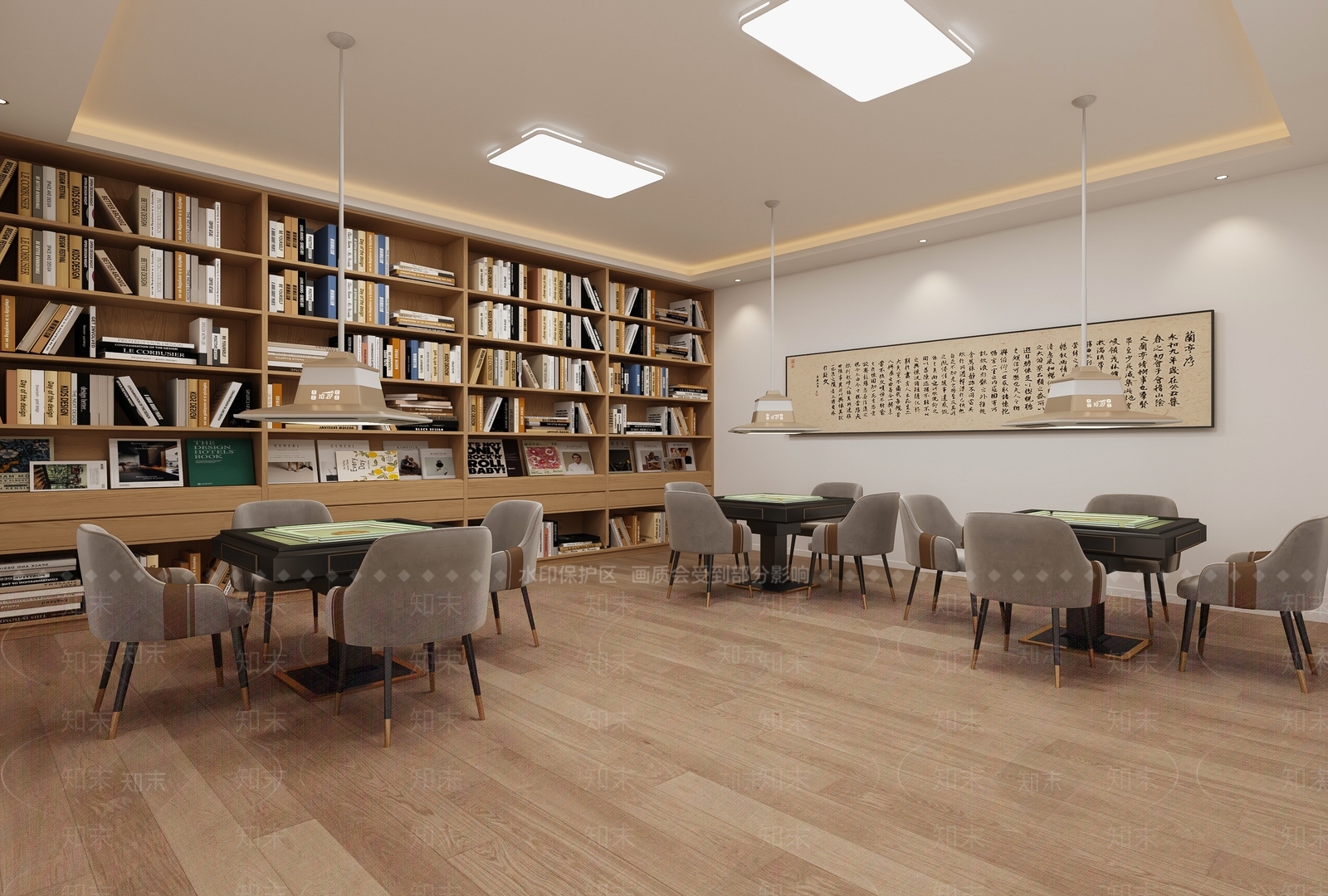 现代新中式棋牌室3D模型下载【ID:1186348205】