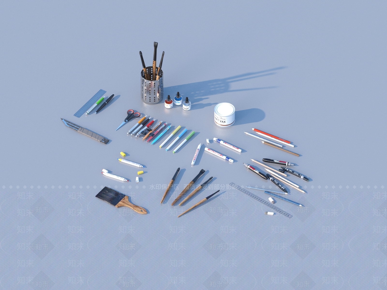 办公用品3D模型下载【ID:1186351842】