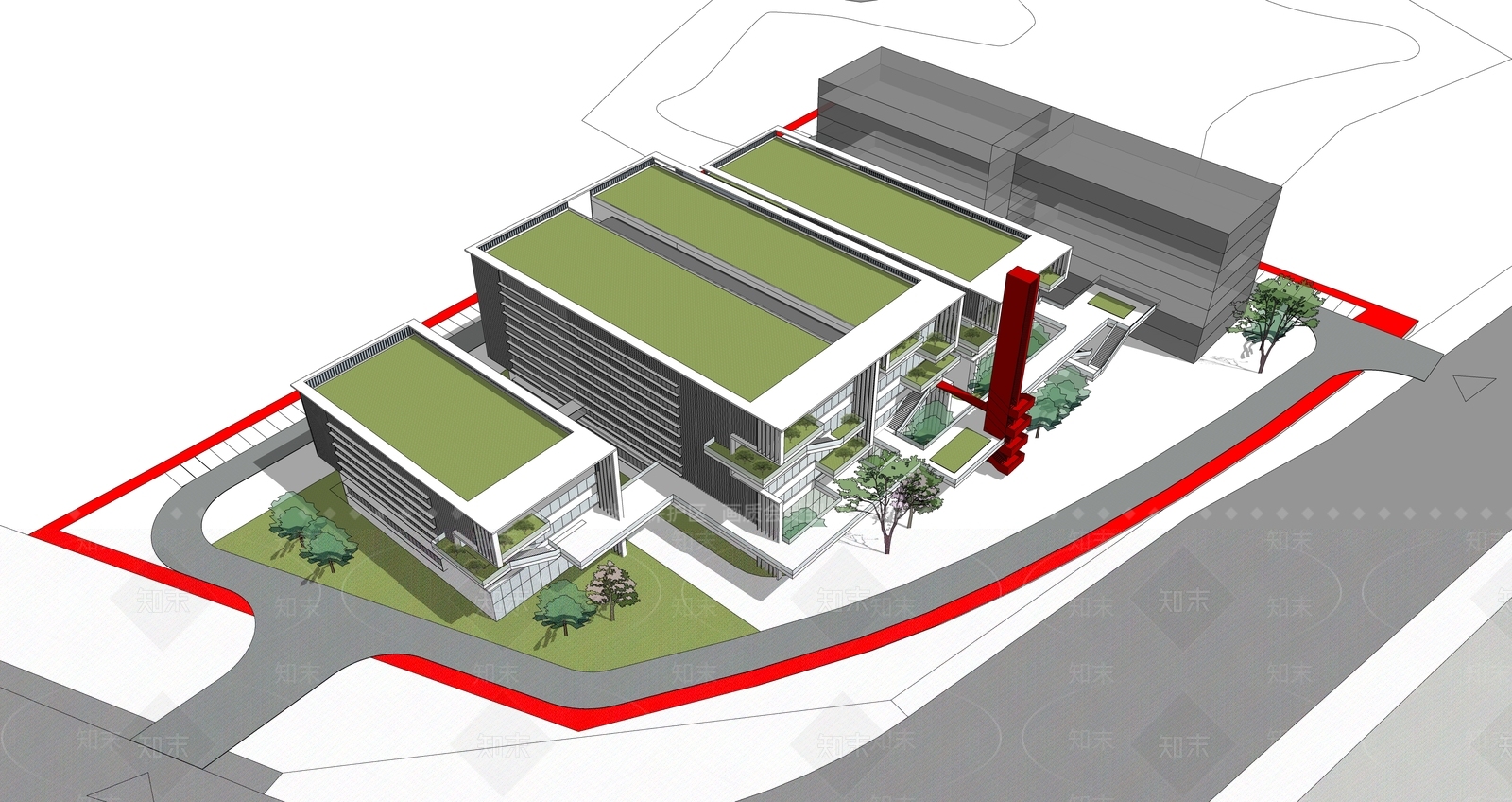 现代简约其他工业建筑SU模型下载【ID:1186352105】