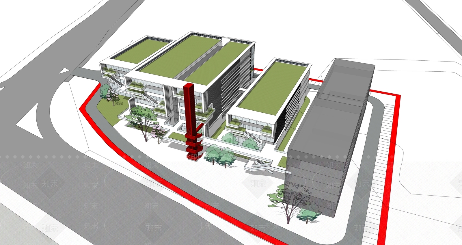 现代简约其他工业建筑SU模型下载【ID:1186352105】