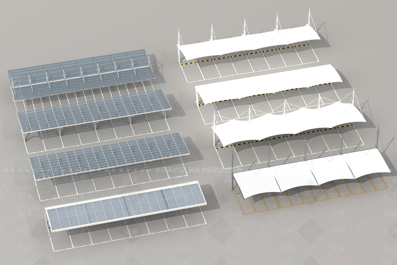 现代停车场SU模型下载【ID:1186365228】