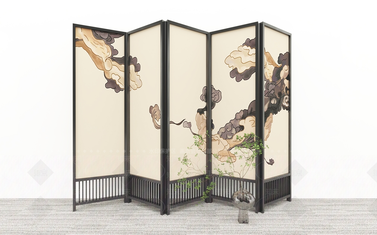 中式屏风SU模型下载【ID:1186370491】