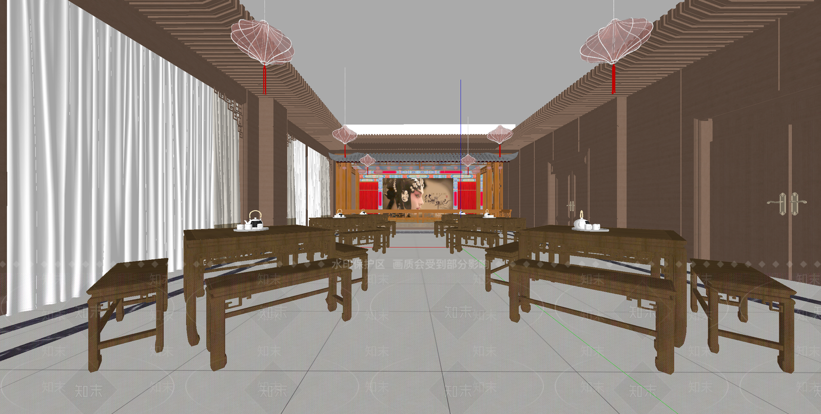 中式其他休闲娱乐空间SU模型下载【ID:1186370961】