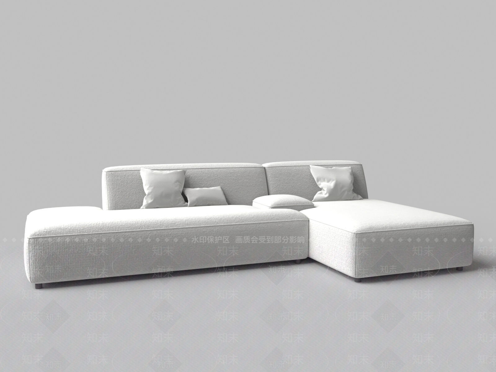 现代三人沙发3D模型下载【ID:1186373982】