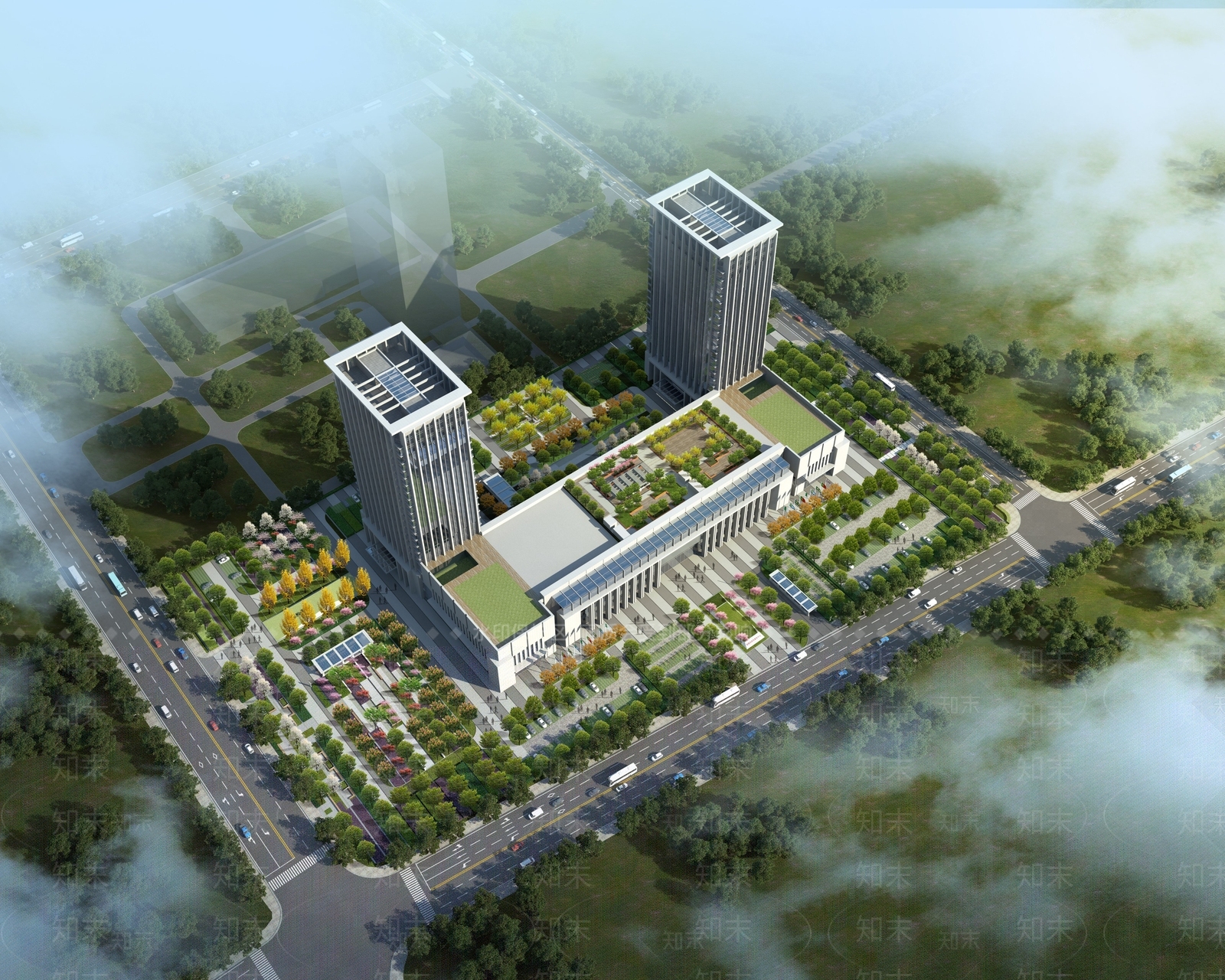 现代办公楼3D模型下载【ID:1186382029】
