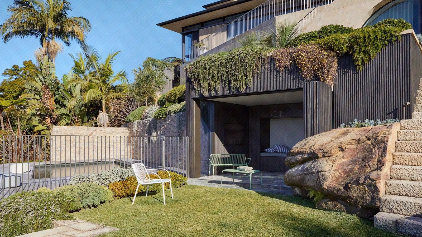 现代轻奢小区外景贴图下载【ID:1186383607】