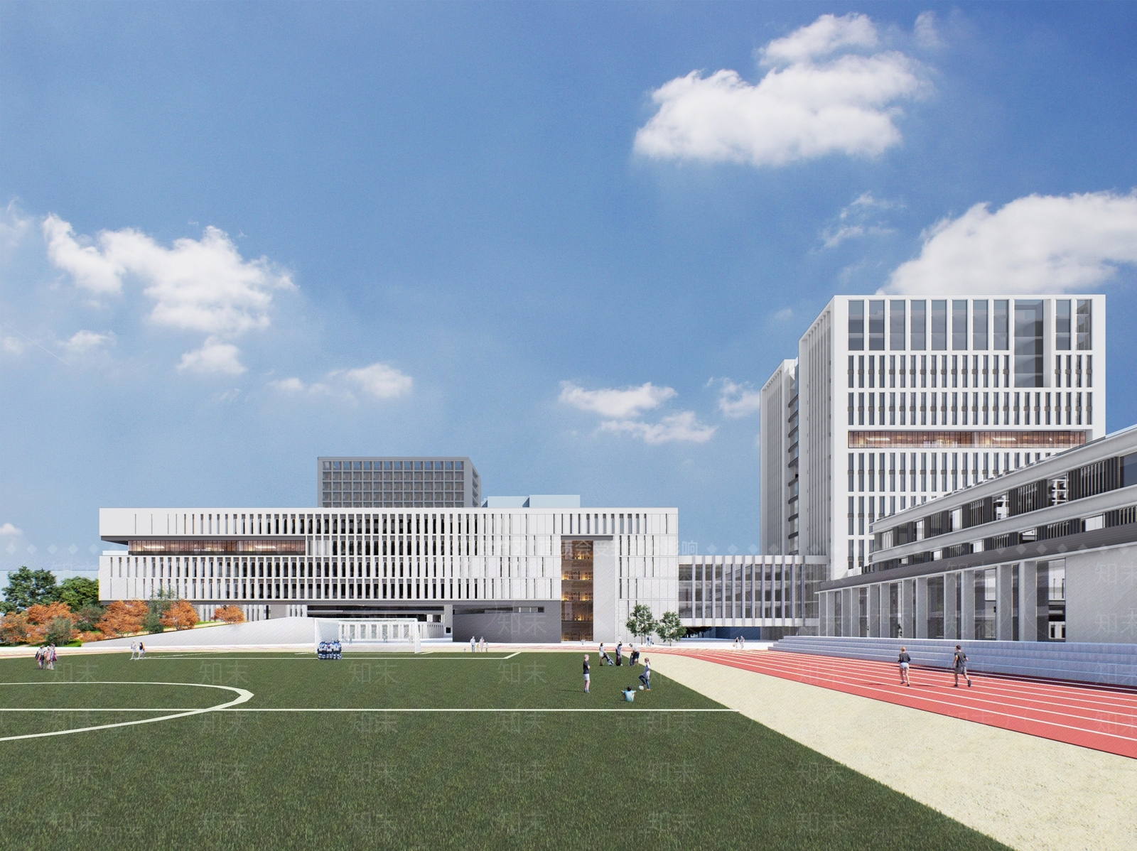 现代学校建筑SU模型下载【ID:1186384647】