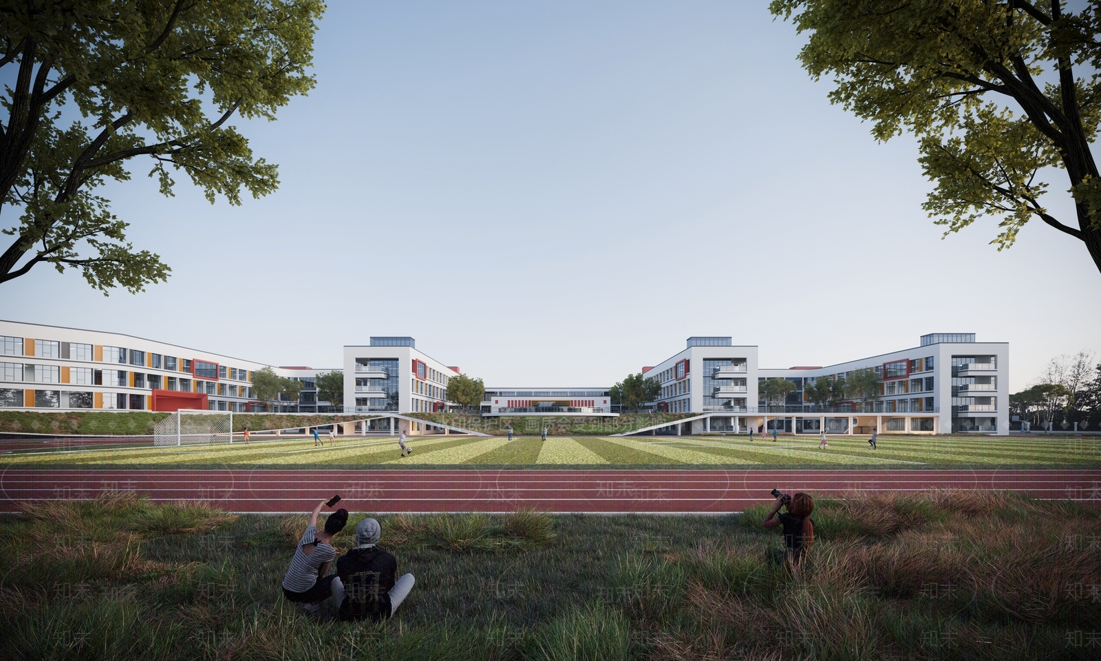 现代学校外观3D模型下载【ID:1186391170】