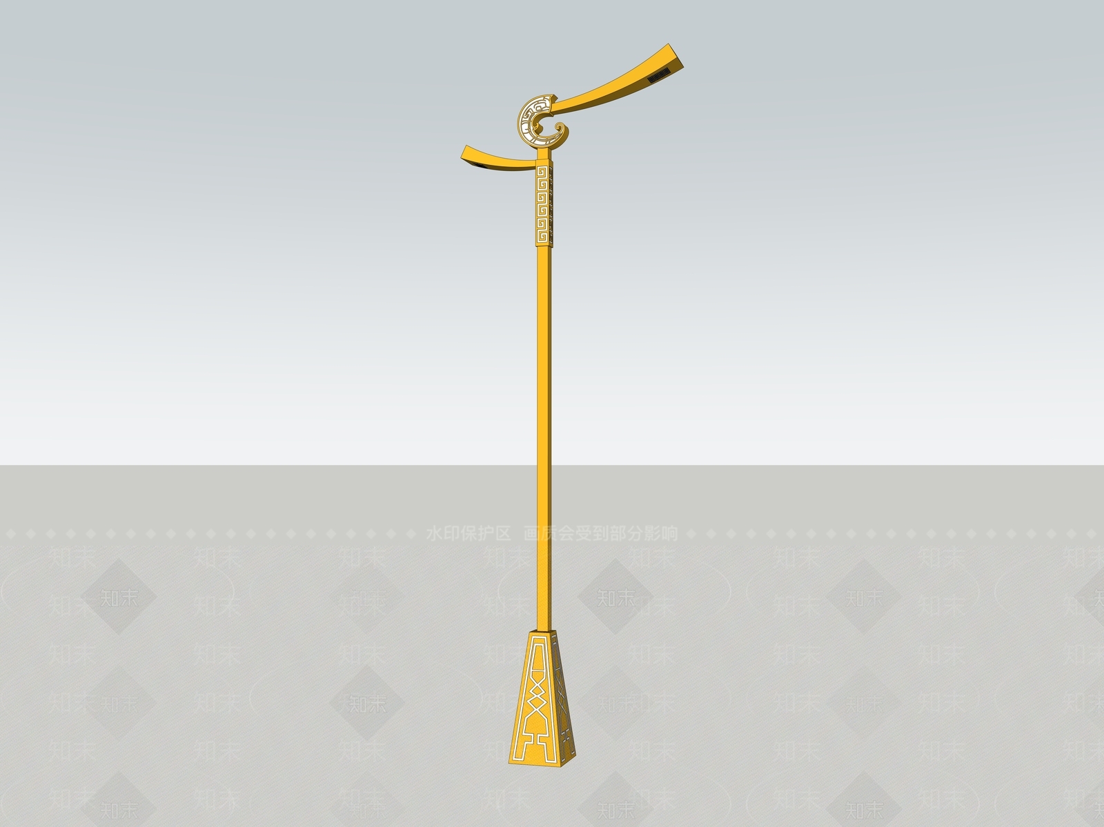现代简约路灯SU模型下载【ID:1186393661】