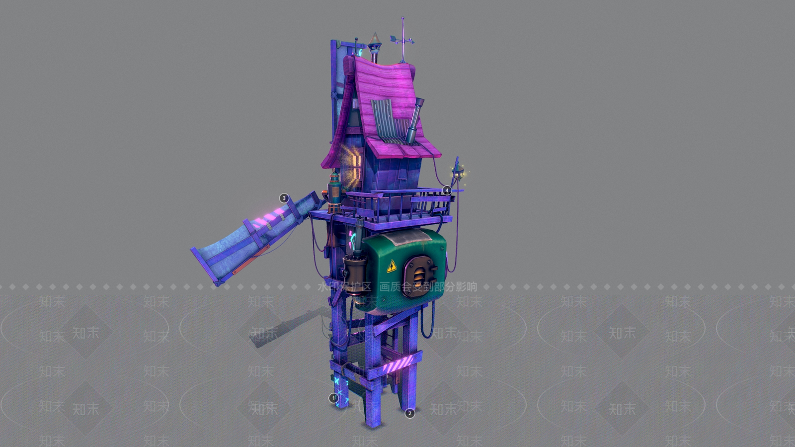 现代艺术风格建筑3D模型下载【ID:1186395639】