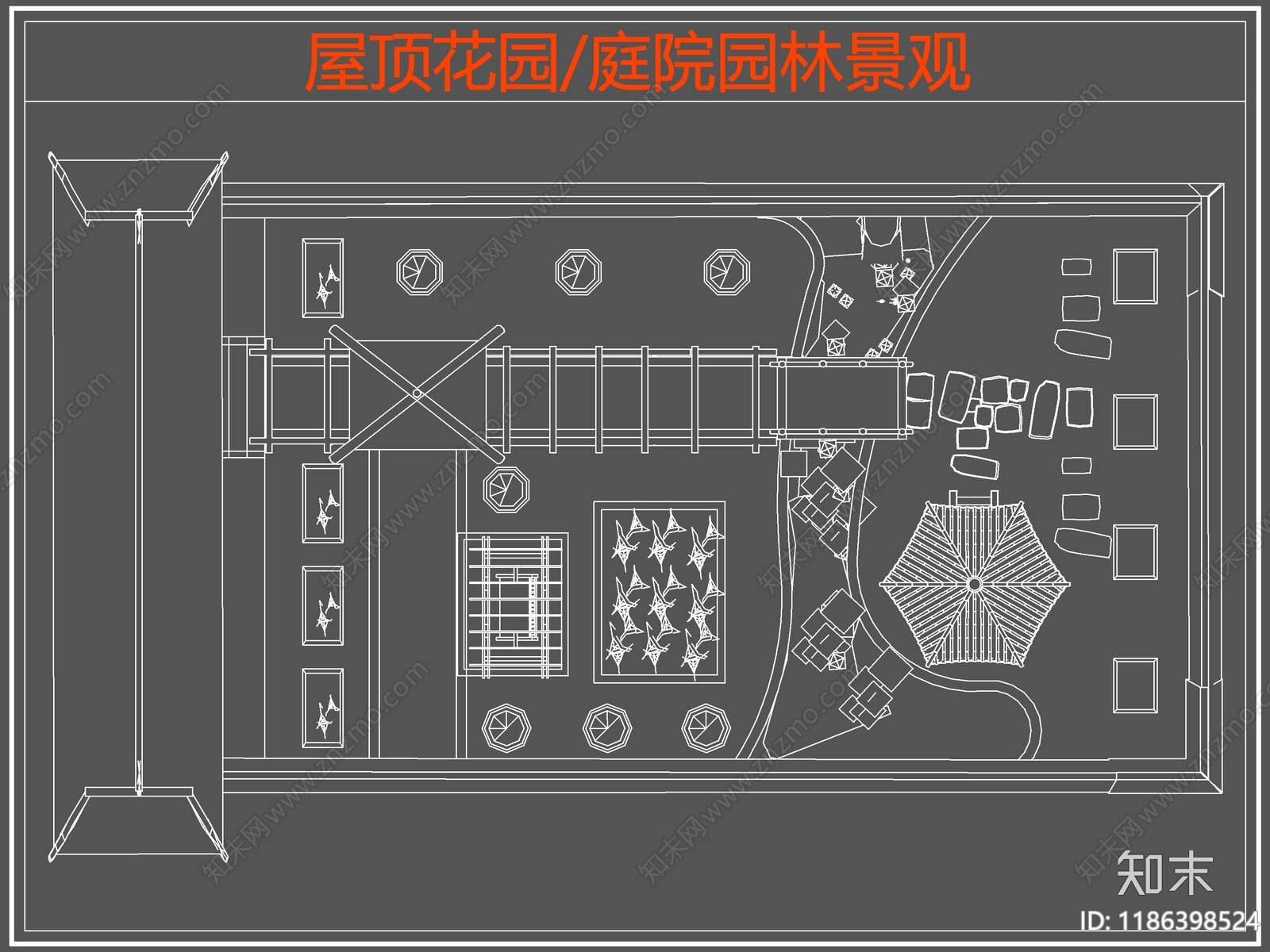 现代庭院施工图下载【ID:1186398524】