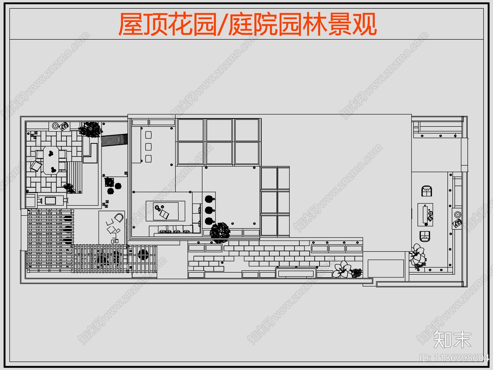 现代庭院施工图下载【ID:1186398604】