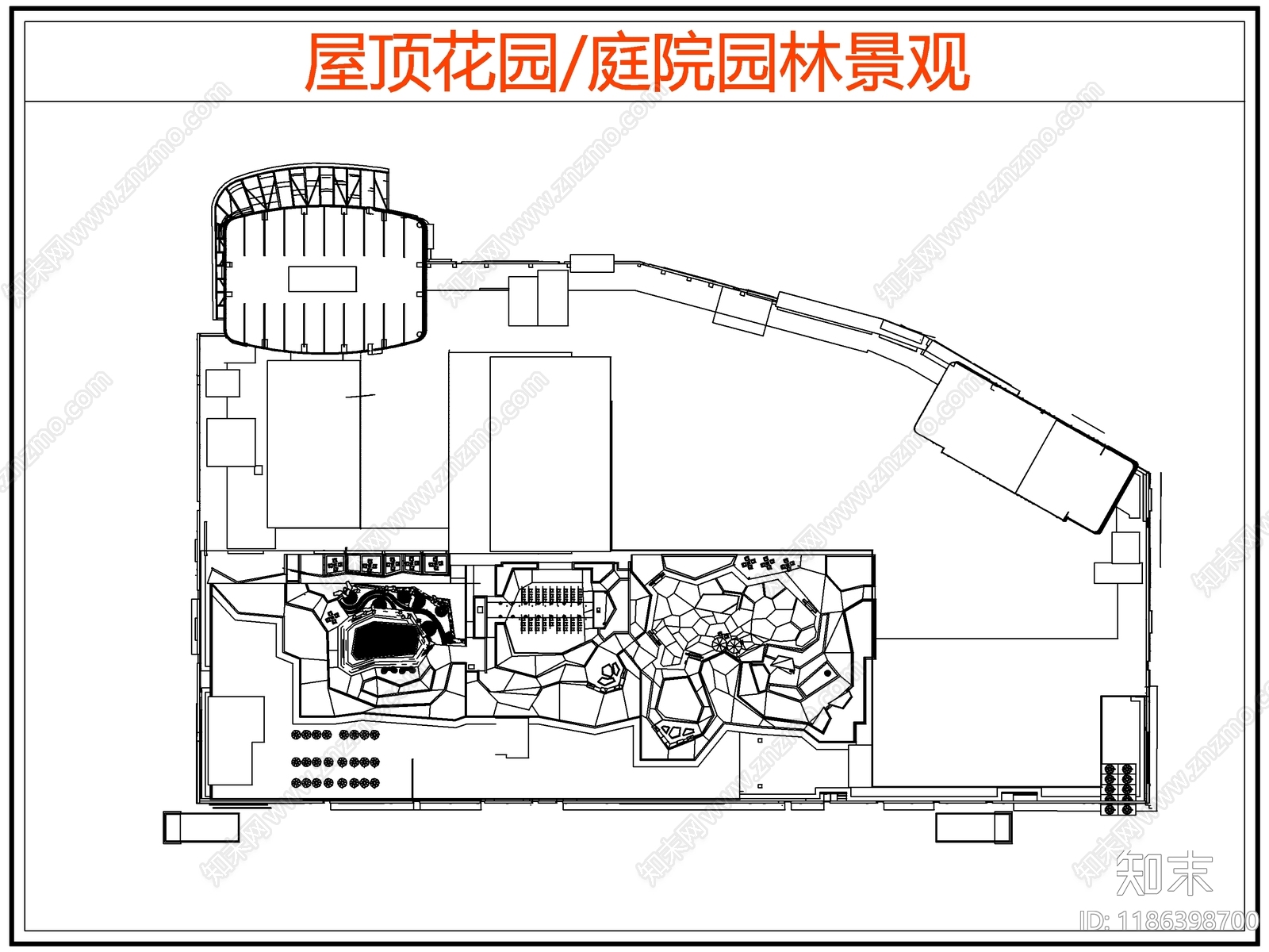 现代庭院cad施工图下载【ID:1186398700】