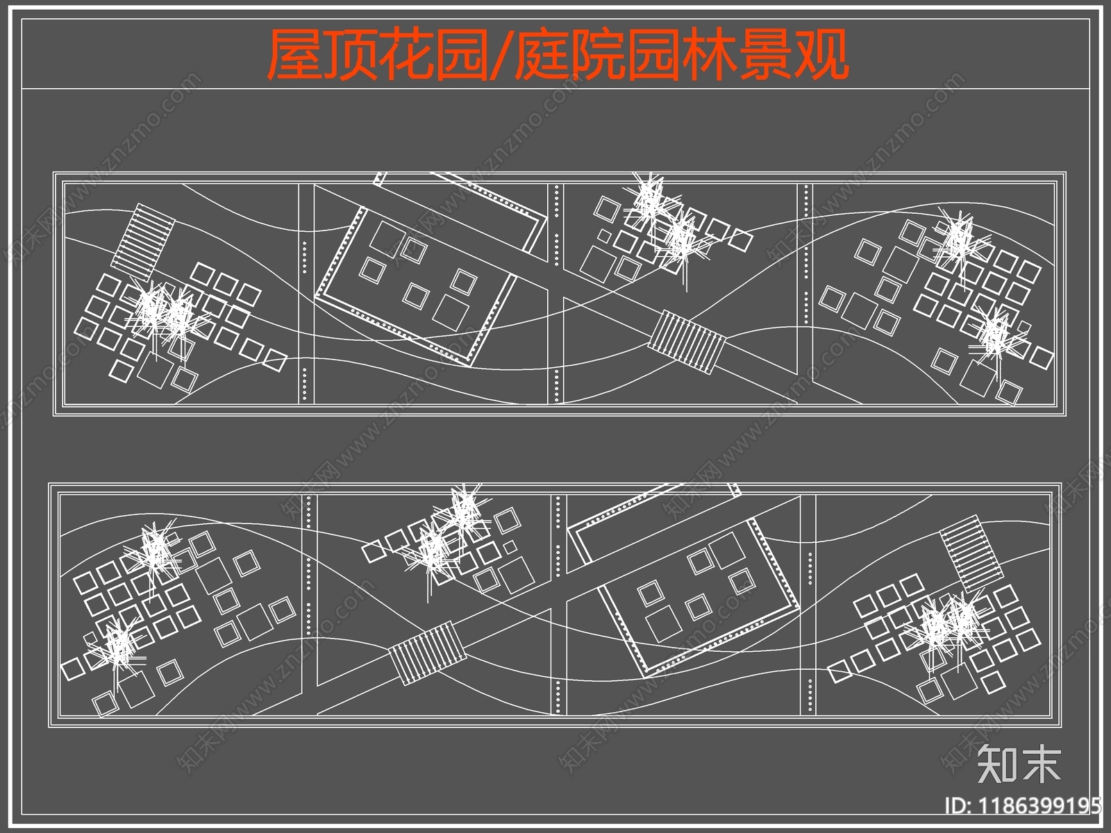 现代庭院施工图下载【ID:1186399195】