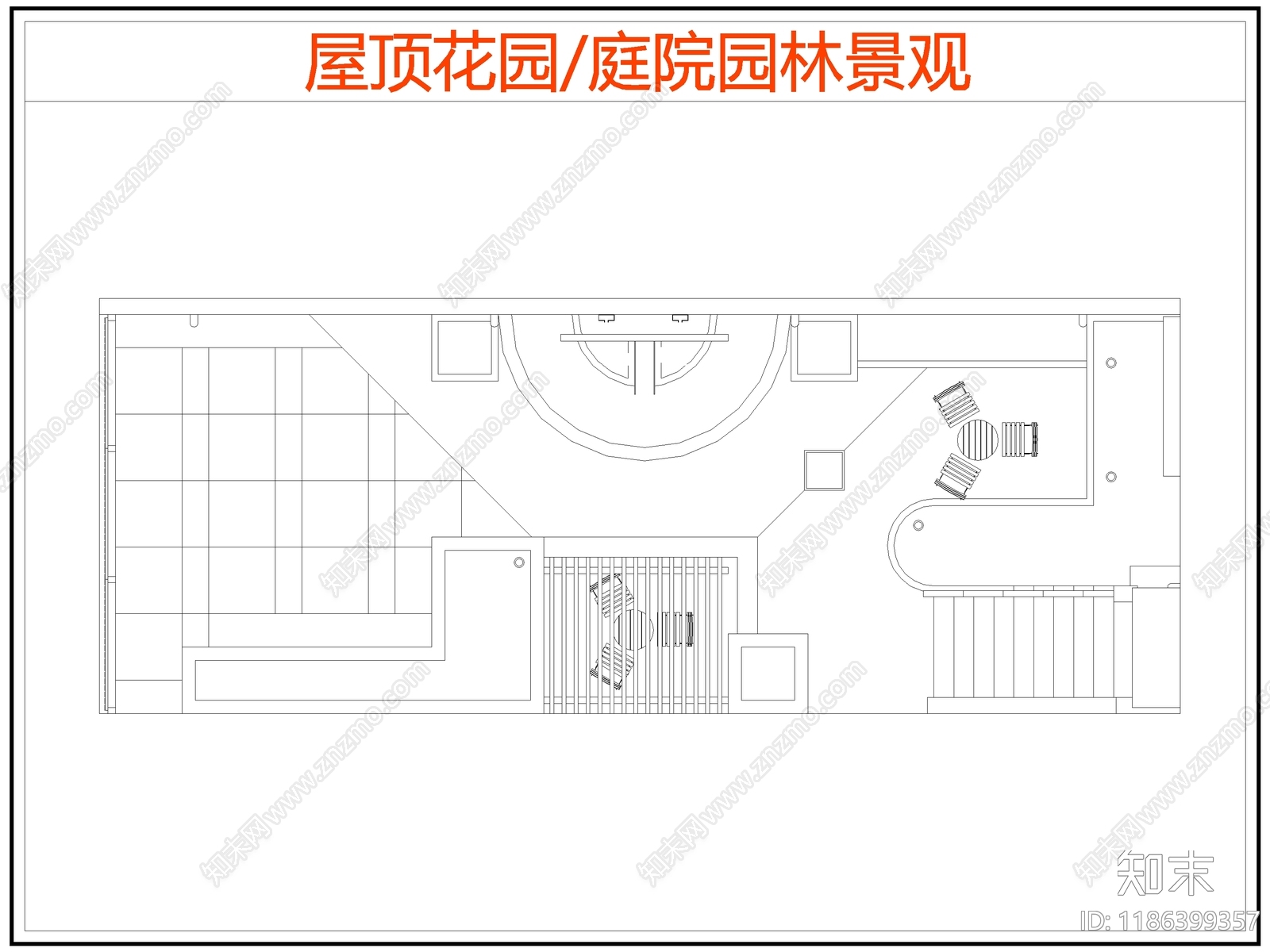 现代庭院施工图下载【ID:1186399357】