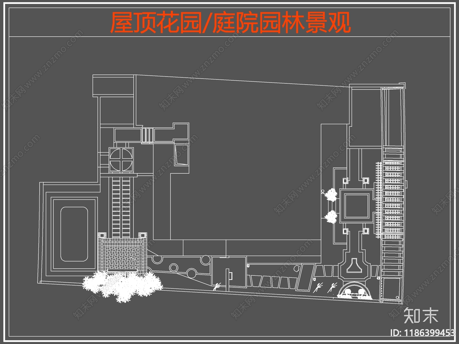 现代庭院施工图下载【ID:1186399453】