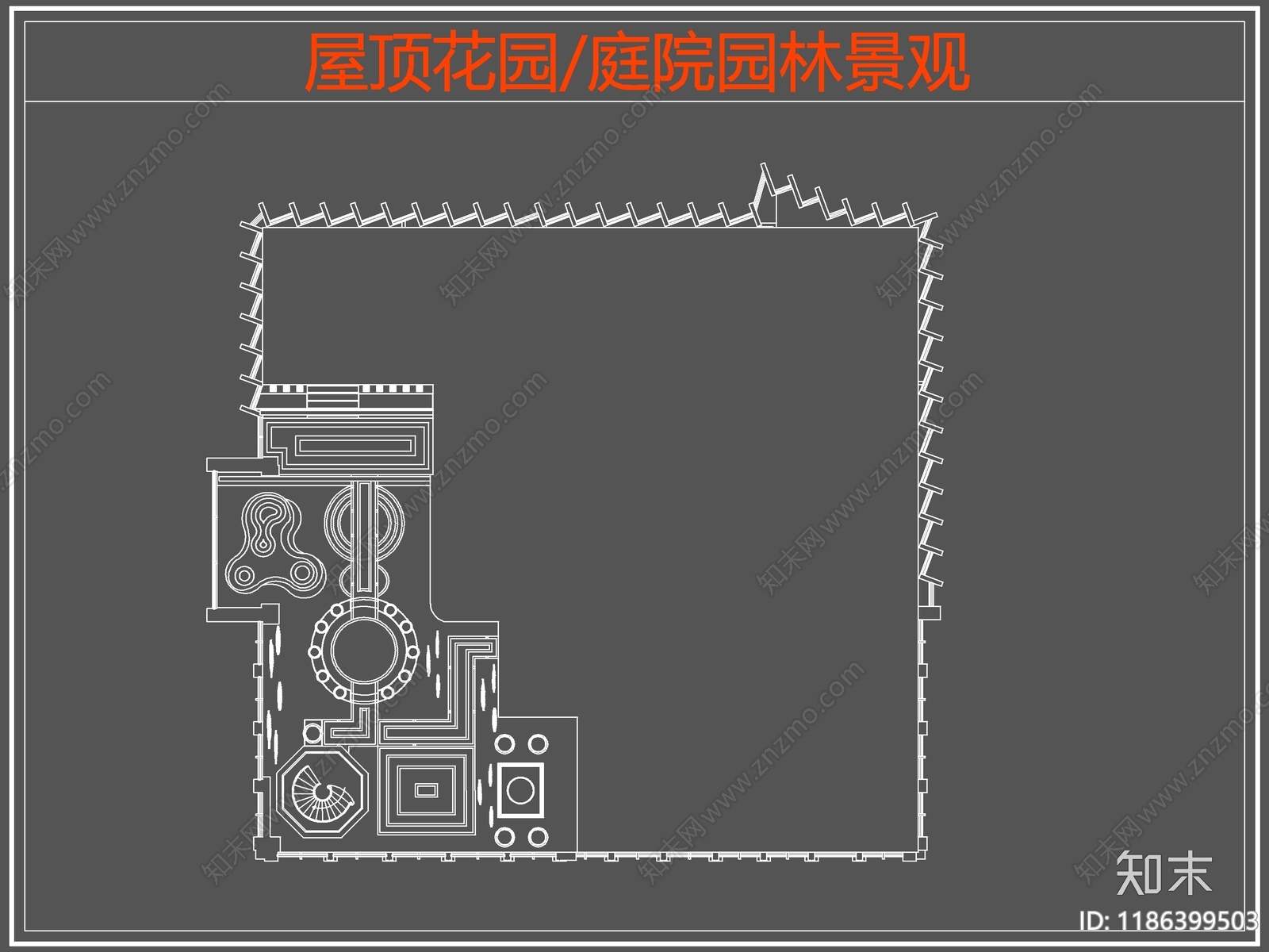 现代庭院施工图下载【ID:1186399503】