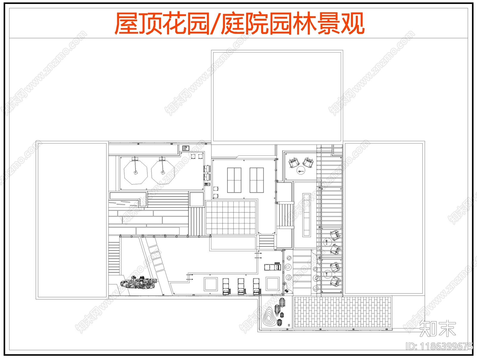 现代庭院施工图下载【ID:1186399675】