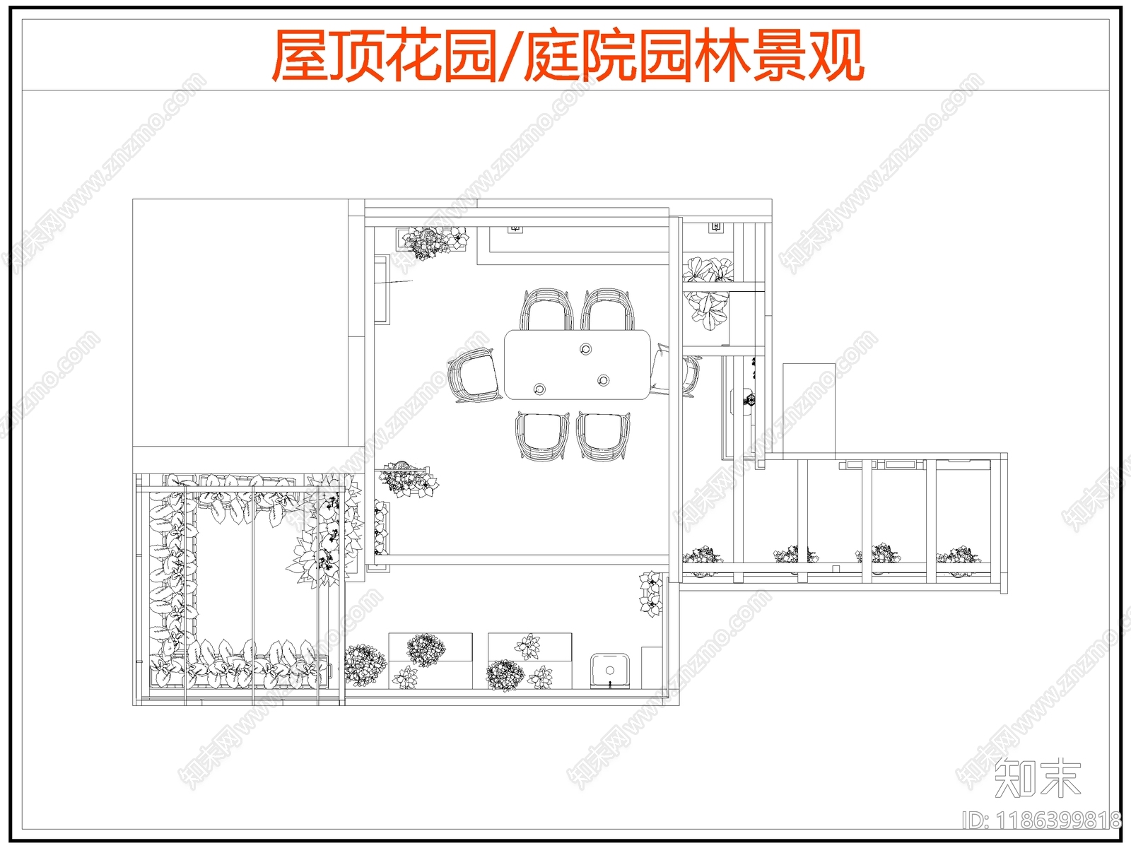 现代庭院施工图下载【ID:1186399818】