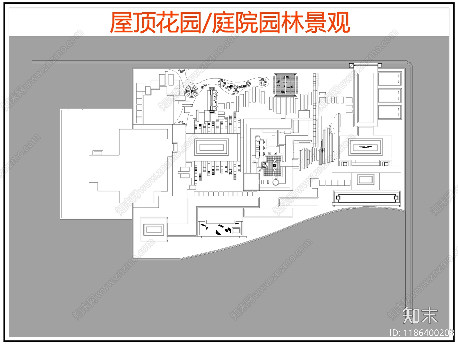 现代庭院施工图下载【ID:1186400203】