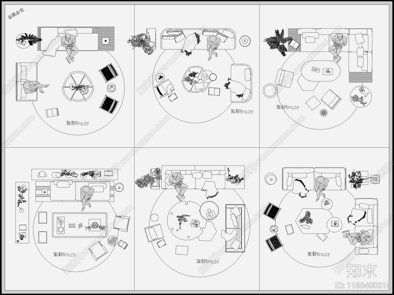 侘寂禅意沙发施工图下载【ID:1186400510】