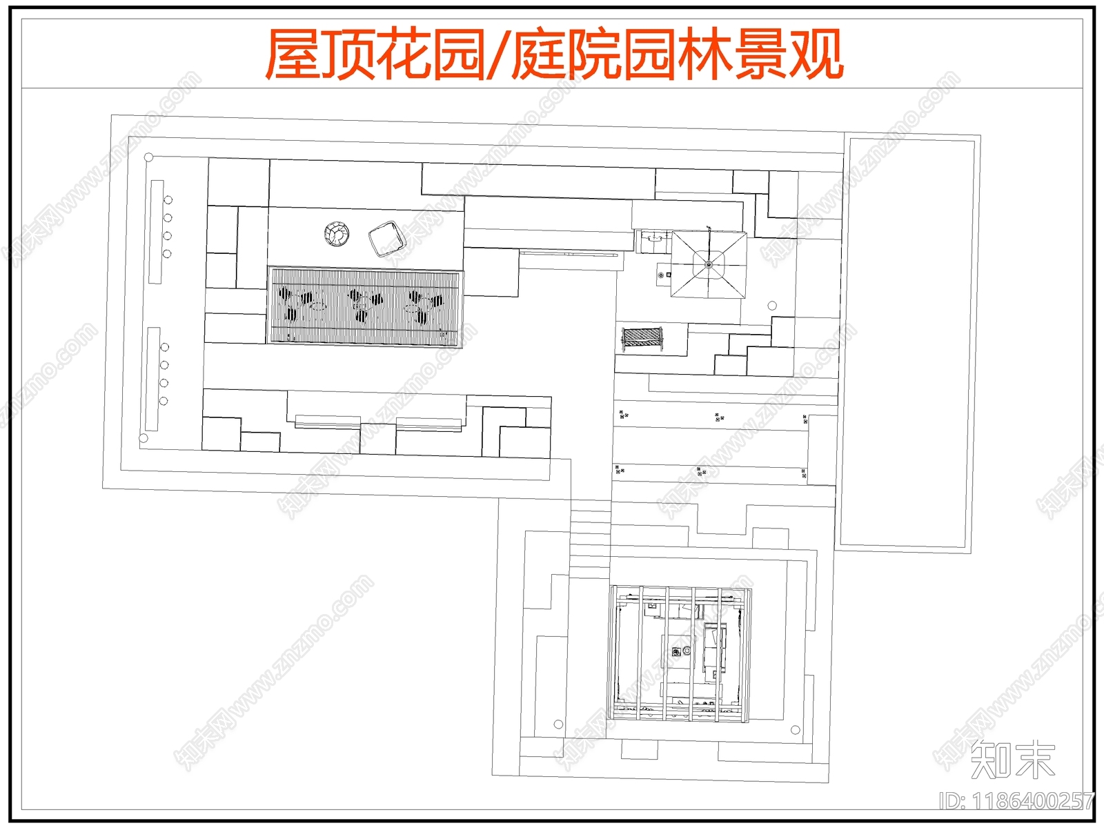 现代庭院施工图下载【ID:1186400257】