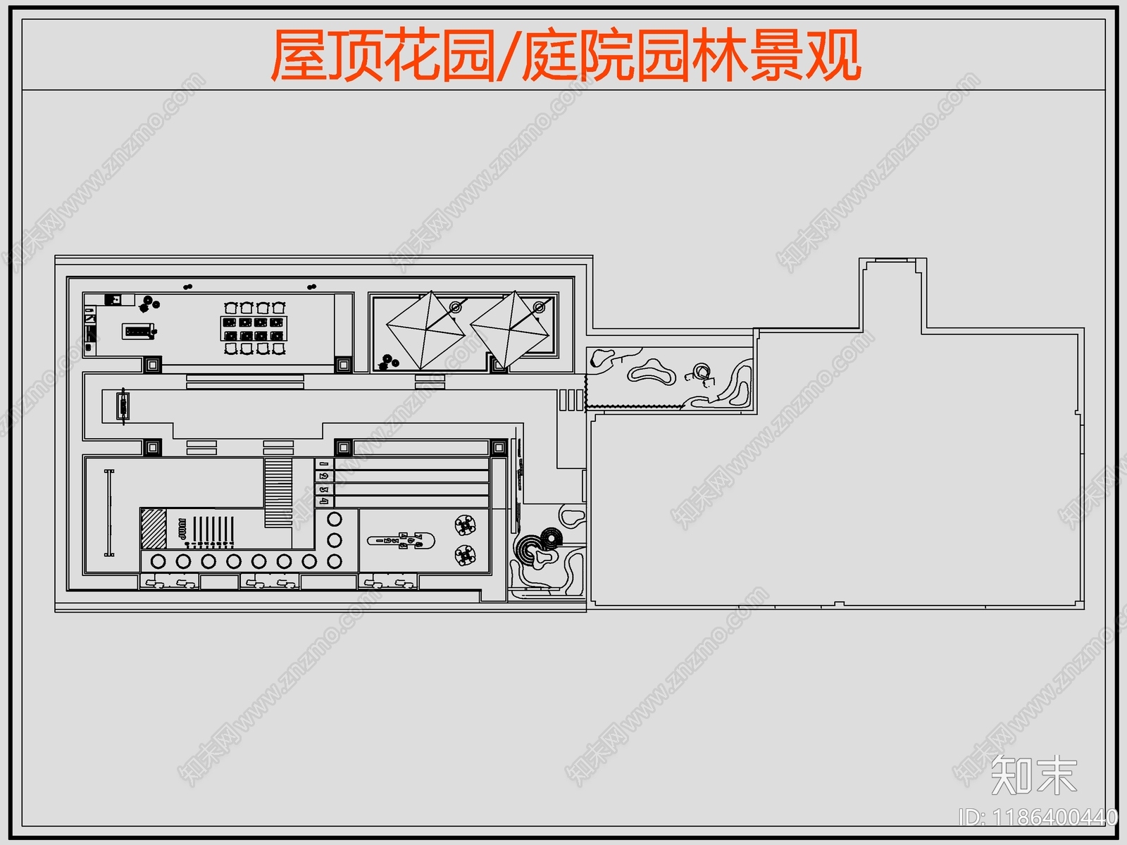现代庭院施工图下载【ID:1186400440】